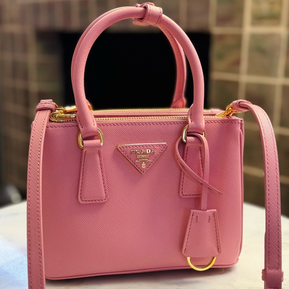 Authentic Prada Galleria Saffiano Mini Bag in Petalo Pristine Condition!